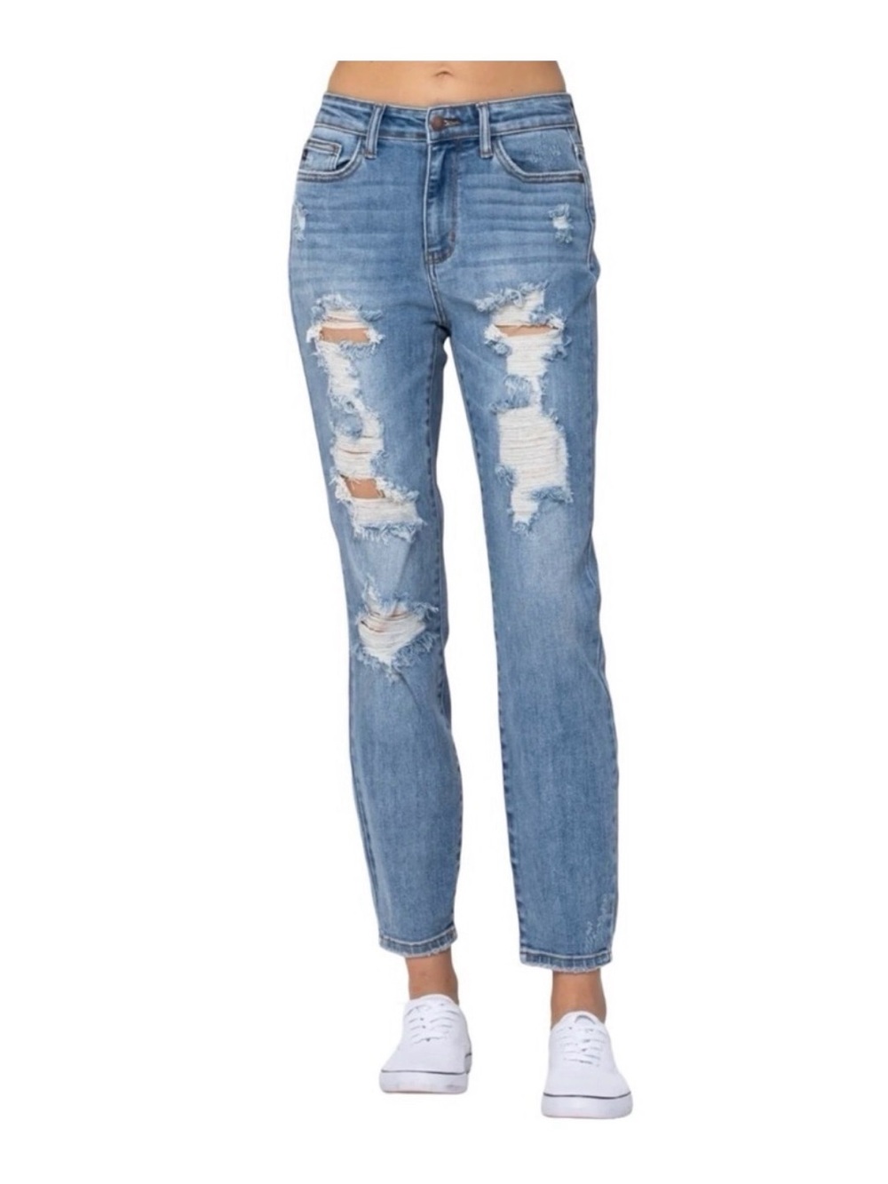 FINAL PRICE Judy Blue Light Blue Boyfriend Jeans Size 16W NEW WITH TAGS